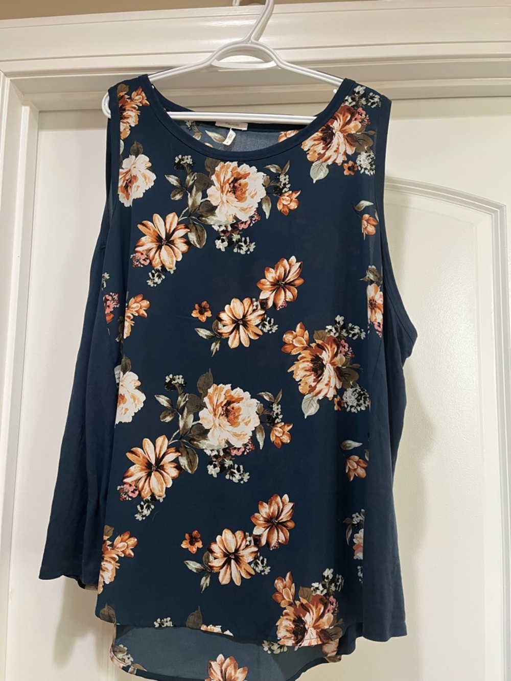 Maurices Navy Floral Sleeveless Tank